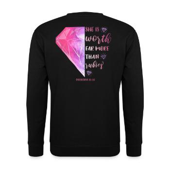 Religious motif Bible verse - Unisex Sweatshirt - black - Back - Alina (178cm)