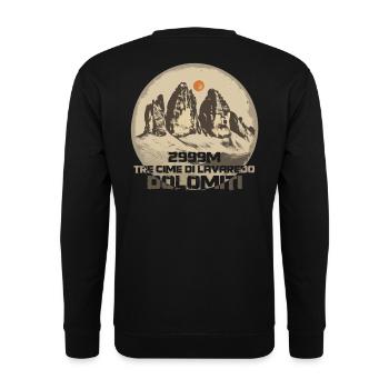 Dolomites Three Peaks Tre Cime di Lavaredo Hiking - Unisex Sweatshirt - black - Back - Alina (178cm)