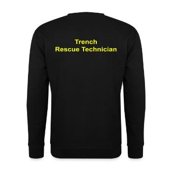Trench Rescue Technician - Unisex Pullover - Schwarz - Hinten - Alina (178cm)