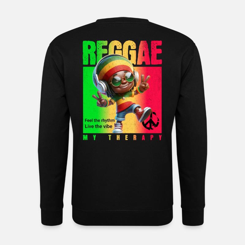 Reggae my therapy Rastaman - Unisex Pullover - Schwarz