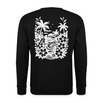 Beach weiss - Unisex Pullover - Schwarz - Hinten - Alina (178cm)