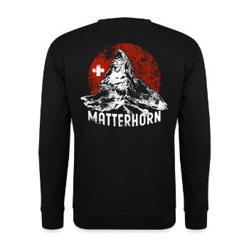 Matterhorn Zermatt Wandern Berg Klettern Andenken - Unisex Pullover - Schwarz - Hinten - Alina (178cm)