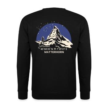Souvenir du Cervin Randonnée Zermatt Souvenir - Sweat-shirt Unisexe - noir - Dos - Michal (187cm)