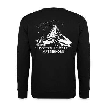 Matterhorn Bergsteigen Wandern Klettern Andenken - Unisex Pullover - Schwarz - Hinten - Alina (178cm)