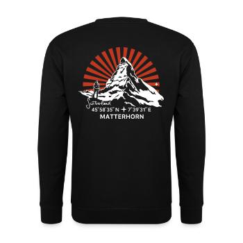 Matterhorn Zermatt Randonnée en montagne Souvenir - Sweat-shirt Unisexe - noir - Dos - Michal (187cm)