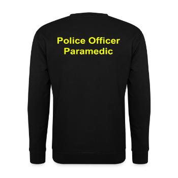 Officier de police paramédical - Sweat-shirt Unisexe - noir - Dos - Alina (178cm)