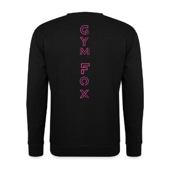 Typographic Gym Motivation - "GYM FOX " Design - Unisex Sweatshirt - black - Back - Alina (178cm)
