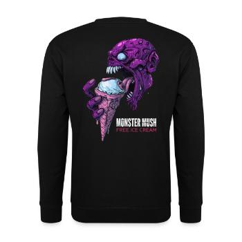 Monster Mush - Free icecream (Tshirt)  - Sweat-shirt Unisexe - noir - Dos - Alina (178cm)