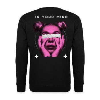 In deinem Kopf – Techno Hard Techno Rave - Unisex Pullover - Schwarz - Hinten - Michal (187cm)