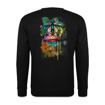 Colorful crown - Unisex Sweatshirt - black - Back - Alina (178cm)