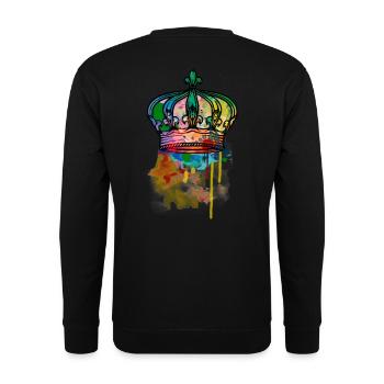 Colorful crown - Unisex Sweatshirt - black - Back - Alina (178cm)