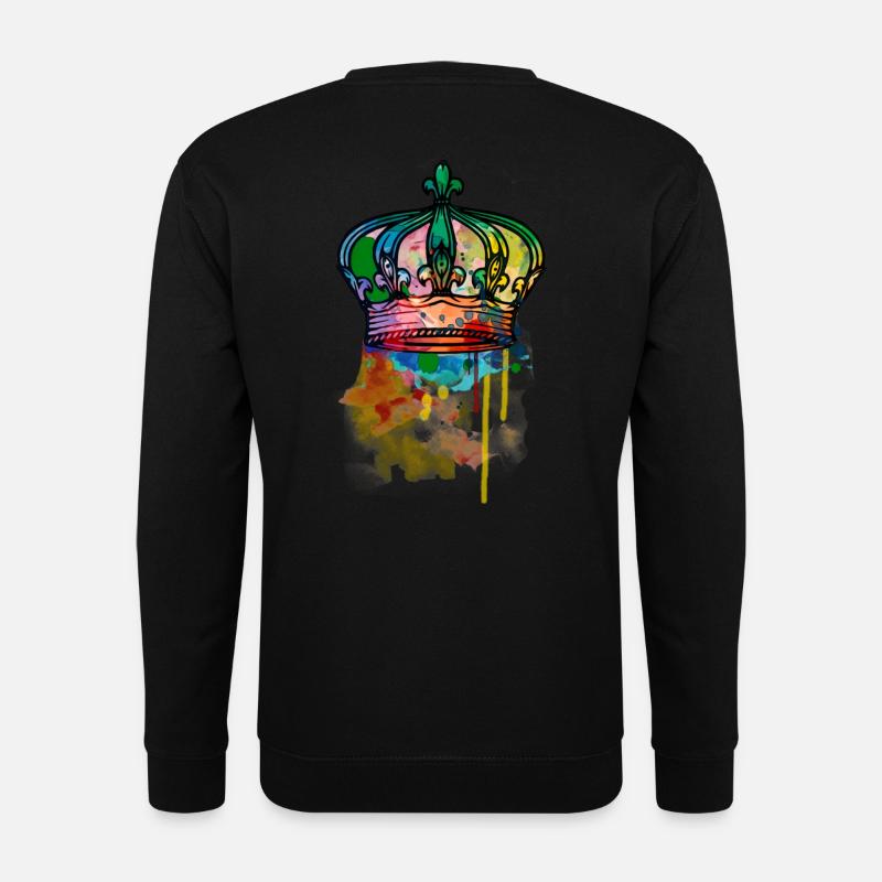 Krone in bunt - Unisex Pullover - Schwarz
