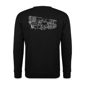 Mobile crane LTM1300 white - Unisex Sweatshirt - black - Back - Alina (178cm)