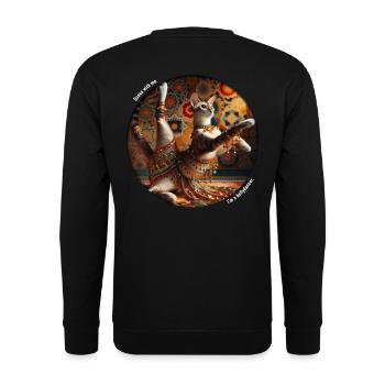 Belly Dancing Cat - Unisex Sweatshirt - black - Back - Michal (187cm)
