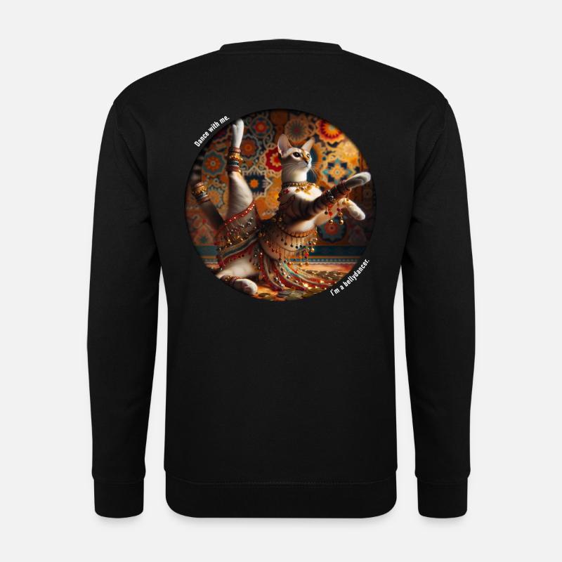 Bauchtanz-Katze - Unisex Pullover - Schwarz