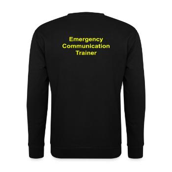 Emergency Communication Trainer - Unisex Pullover - Schwarz - Hinten - Michal (187cm)