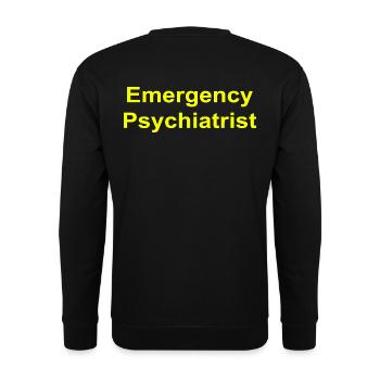 Emergency Psychiatrist - Unisex Sweatshirt - black - Back - Alina (178cm)