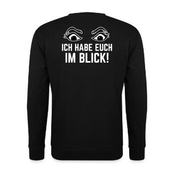 Ich habe euch im Blick Lehrersprüche Shirt Rücken - Unisex Pullover - Schwarz - Hinten - Alina (178cm)