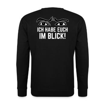 Ich habe euch im Blick Lehrerspruch für Lehrer - Unisex Pullover - Schwarz - Hinten - Alina (178cm)