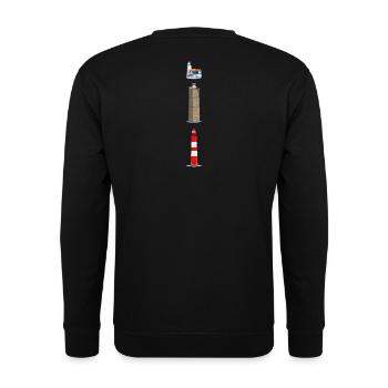 Phares Ameland, Terschelling, Marches - Sweat-shirt Unisexe - noir - Dos - Alina (178cm)