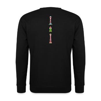 Hamburg, Leuchttürme Tinsdal Bunthaus Wittenbergen - Unisex Pullover - Schwarz - Hinten - Alina (178cm)