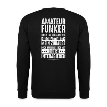 Amateurfunker Amateurfunk Radio Ham Amateur Radio - Unisex Pullover - Schwarz - Hinten - Michal (187cm)