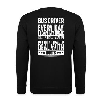 Bus Driver Bus Driver Busman School Bus Driver - Unisex Sweatshirt - black - Back - Michal (187cm)