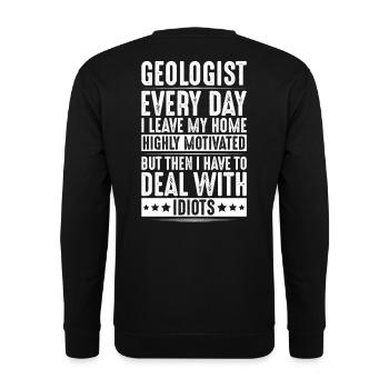 Géologue Géologue Géologue Géologie Géologine - Sweat-shirt Unisexe - noir - Dos - Alina (178cm)