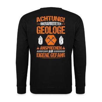 Geologie Geologe Geologist Geology Geologin - Unisex Pullover - Schwarz - Hinten - Michal (187cm)