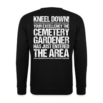 Friedhofsgärtner Friedhof Cemetery Gardener - Unisex Pullover - Schwarz - Hinten - Alina (178cm)