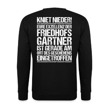 Friedhofsgärtner Friedhof Cemetery Gardener - Unisex Pullover - Schwarz - Hinten - Michal (187cm)
