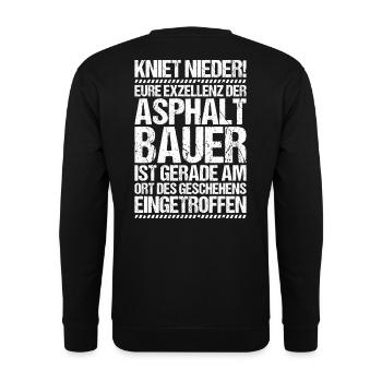 Asphaltbauer Asphaltierer Schwarzstraßenbauer - Unisex Pullover - Schwarz - Hinten - Alina (178cm)