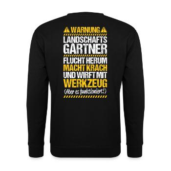 Landschaftsgärtner Gartenbau Landschaftsbau Garten - Unisex Pullover - Schwarz - Hinten - Michal (187cm)