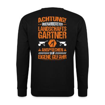Landschaftsgärtner Gartenbau Landschaftsbau Garten - Unisex Pullover - Schwarz - Hinten - Alina (178cm)