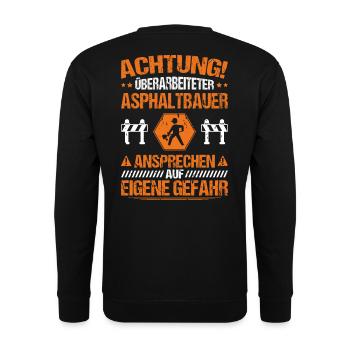 Asphaltbauer Asphaltierer Schwarzstraßenbauer - Unisex Pullover - Schwarz - Hinten - Alina (178cm)
