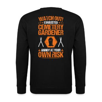 Friedhofsgärtner Friedhof Cemetery Gardener - Unisex Pullover - Schwarz - Hinten - Alina (178cm)