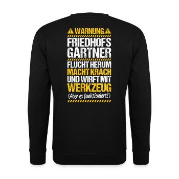 Friedhofsgärtner Cimetière Friedhof Jardinier - Sweat-shirt Unisexe - noir - Dos - Michal (187cm)