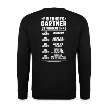 Friedhofsgärtner Friedhof Cemetery Gardener - Unisex Pullover - Schwarz - Hinten - Michal (187cm)