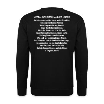 Verfahrensmechaniker Verfahrensmechanikerin - Unisex Pullover - Schwarz - Hinten - Michal (187cm)