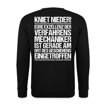 Verfahrensmechaniker Verfahrensmechanikerin - Unisex Pullover - Schwarz - Hinten - Michal (187cm)