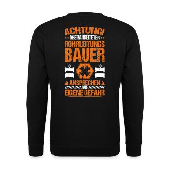Rohrleitungsbauer Rohrleitungsbau Pipelayer - Unisex Pullover - Schwarz - Hinten - Alina (178cm)