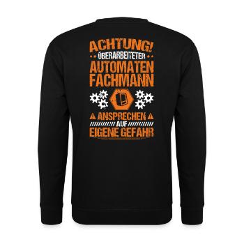 Automatenfachmann Automatenfachfrau Automaten - Unisex Pullover - Schwarz - Hinten - Alina (178cm)