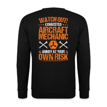 Fluggerätmechaniker Mécanicien d’aéronefs - Sweat-shirt Unisexe - noir - Dos - Alina (178cm)