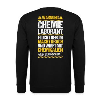 Chemical Laboratory Technician Chemical Laboratory Chemistry Laboratory - Unisex Sweatshirt - black - Back - Alina (178cm)