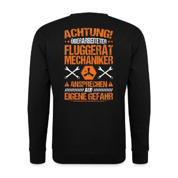 Fluggerätmechaniker Mécanicien d’aéronefs - Sweat-shirt Unisexe - noir - Dos - Alina (178cm)