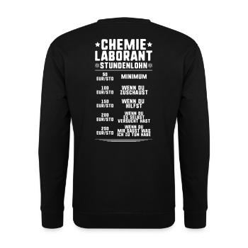 Chemical Laboratory Technician Chemical Laboratory Chemistry Laboratory - Unisex Sweatshirt - black - Back - Alina (178cm)