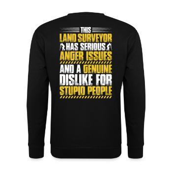 Vermessungstechniker Vermesser Land Surveyor - Unisex Sweatshirt - black - Back - Alina (178cm)