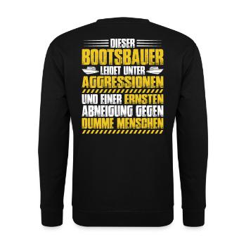 Bootsbauer Bootsbau Schiffbauer Schiffbau Boote - Unisex Pullover - Schwarz - Hinten - Alina (178cm)