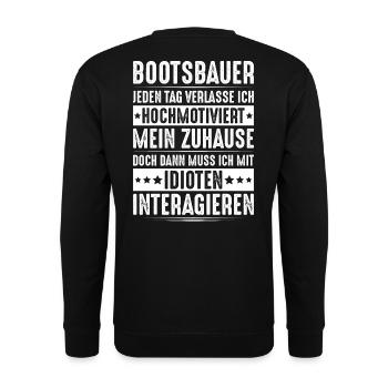 Bootsbauer Bootsbau Schiffbauer Schiffbau Boote - Unisex Pullover - Schwarz - Hinten - Alina (178cm)