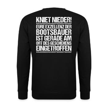 Bootsbauer Bootsbau Schiffbauer Schiffbau Boote - Unisex Pullover - Schwarz - Hinten - Alina (178cm)